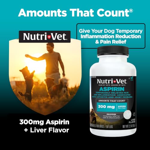 Nutri-Vet Dog Aspirin, Aspirin Tablets for Large Dogs, 300mg, 75 - Product Imagery