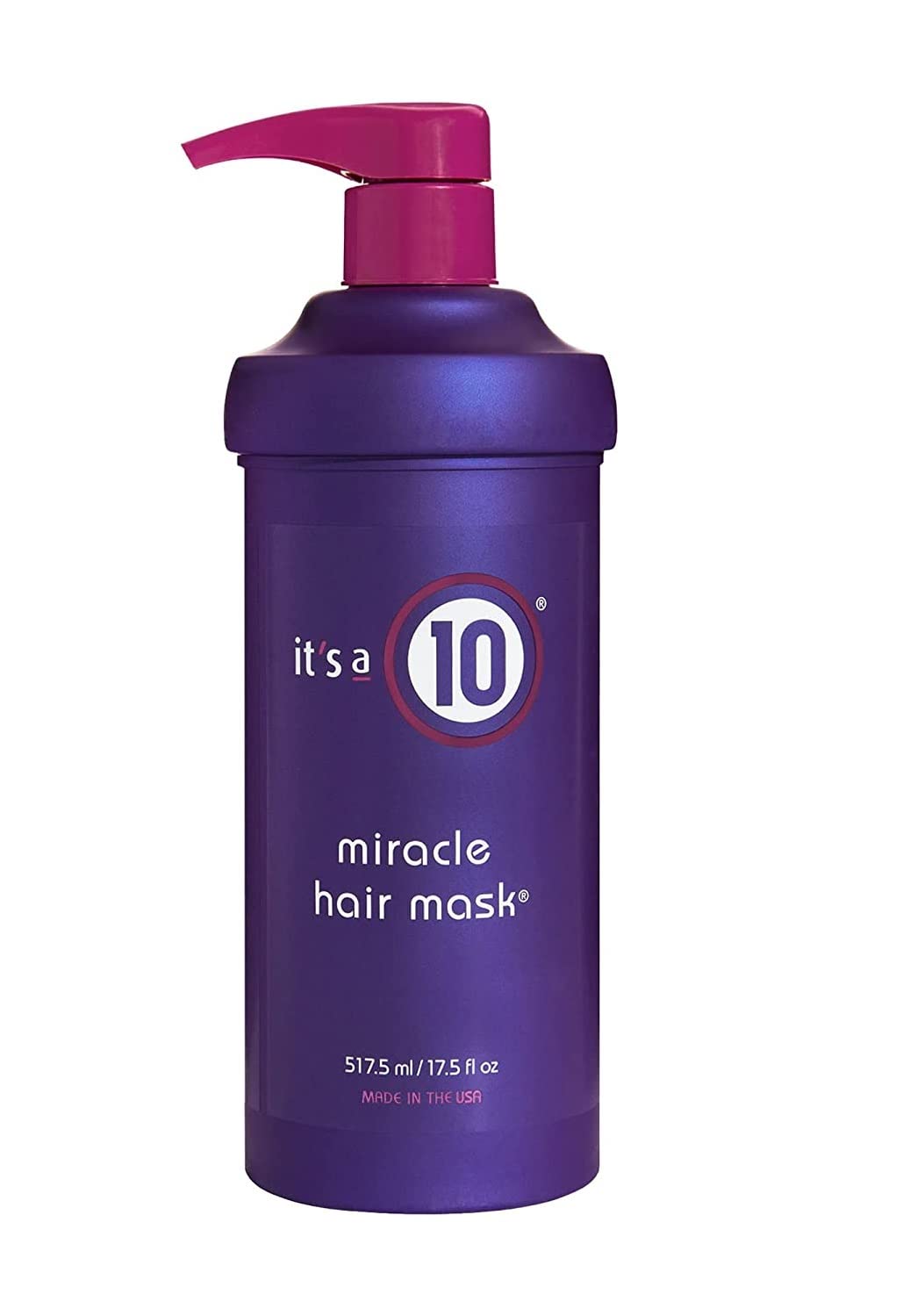 It's a 10 Miracle Hair Mask conditioner by It's a 10 Haircare, showing a 17.5 oz jar of deep conditioning treatment for hair and scalp.