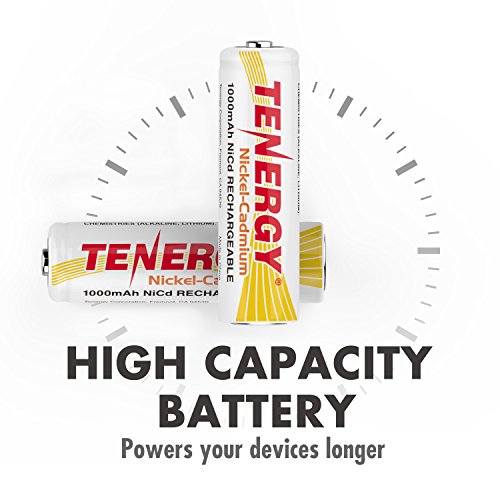 Tenergy AA Rechargeable Battery NiCd 1000mAh 1.2V Battery Pack - Product Imagery