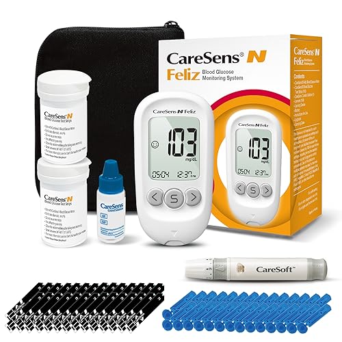 CareSens N Feliz Blood Glucose Monitoring Kit with 100 Blood - Product Imagery