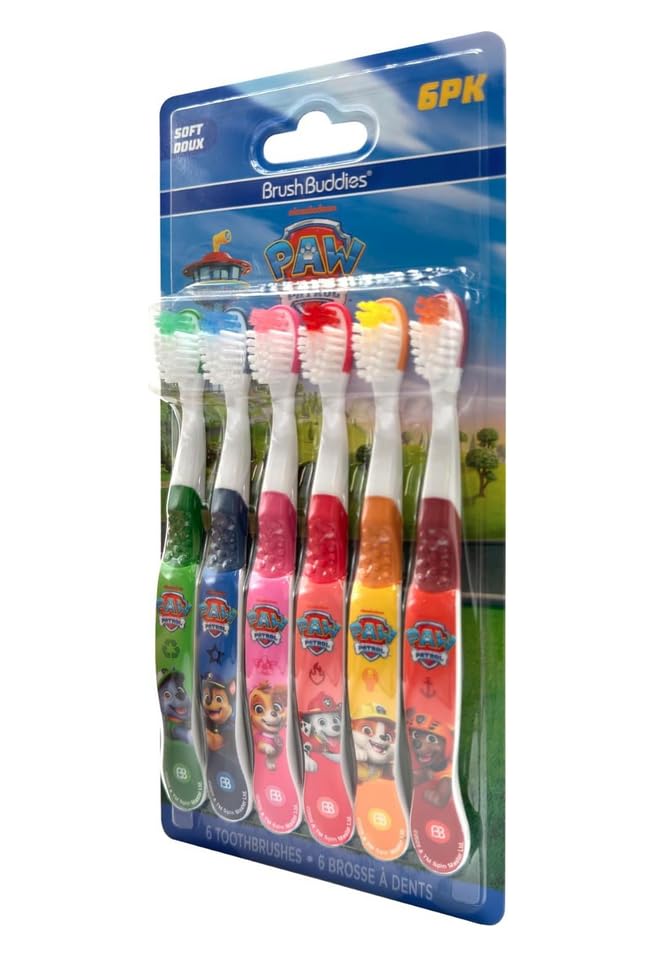 Brush Buddies Paw Patrol Kids Toothbrush Set of 6 Pack Soft - Product Imagery
