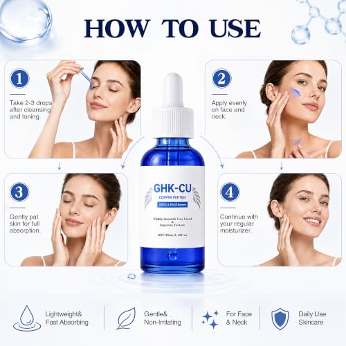 Copper Peptides Serum for Face, 1.18 fl oz/35ml, with GHK-Cu - Product Imagery