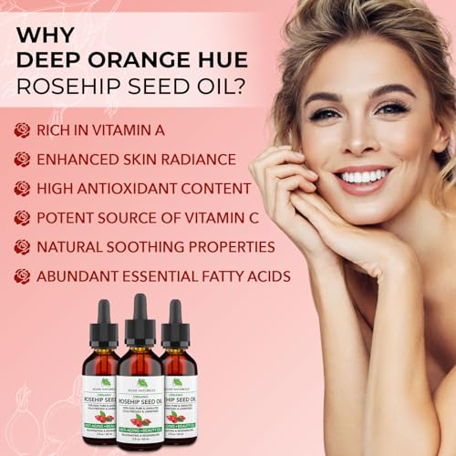 Rosehip Oil, 100% Pure, Raw, Cold Pressed, Unrefined, - Product Imagery