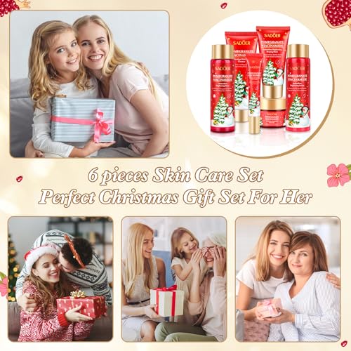 Gifts for Women 6 Pcs Skin Care Set Pomegranate Moisturize - Product Imagery