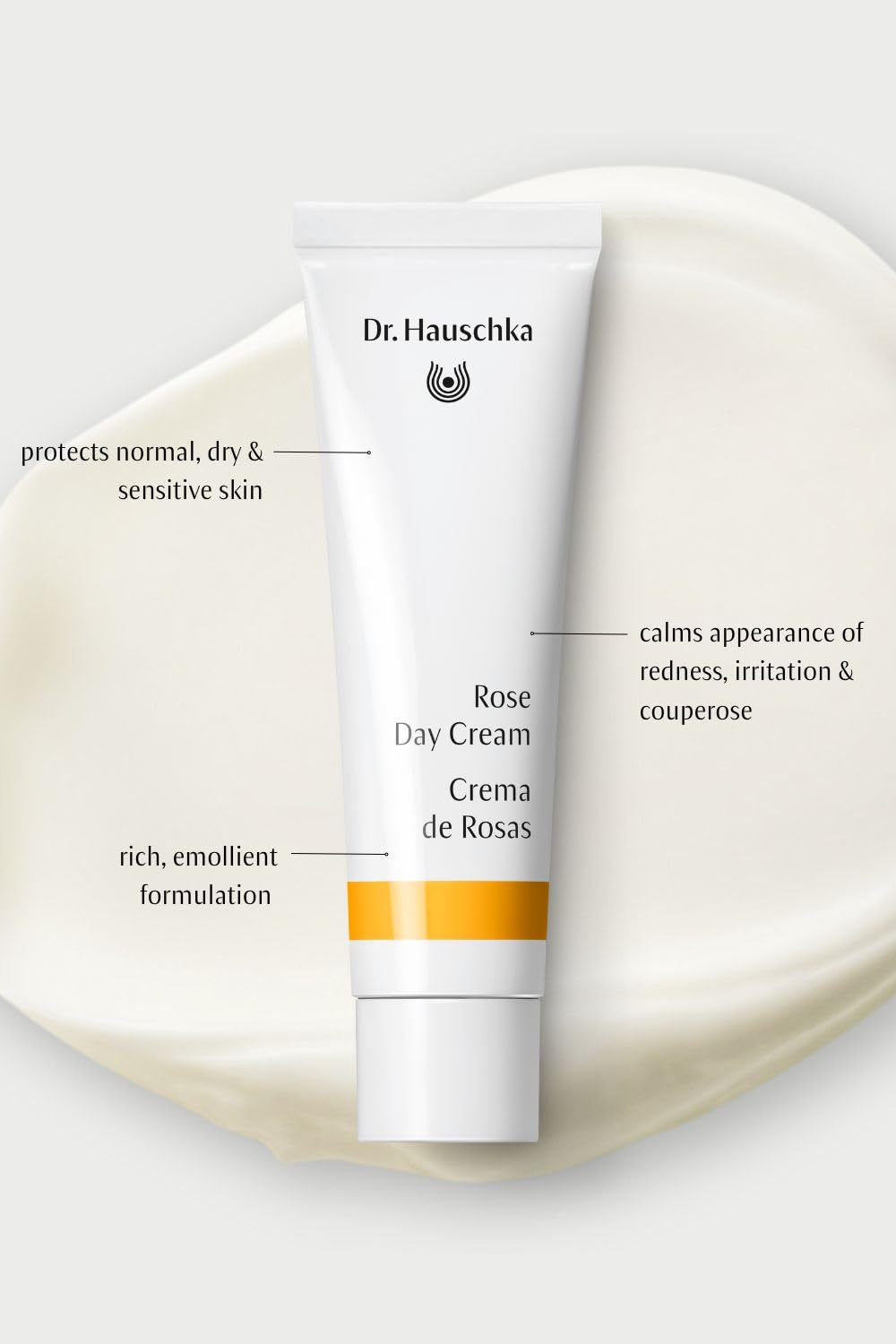 Dr. Hauschka Rose Day Cream, Daily Moisturizer, 1.0 US fl oz, For Dry, Sensitive, Red Skin, With Shea Butter & Avocado O