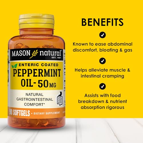 MASON NATURAL Peppermint Oil 50 mg Enteric Coated Softgels, 90 - Product Imagery
