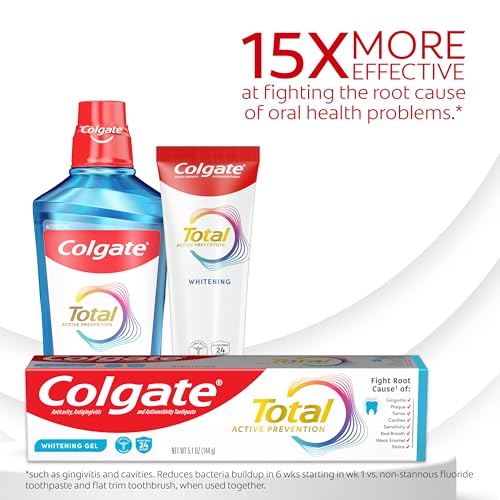 Colgate Total Whitening Toothpaste Gel with Fluoride, Bulk 4 - Product Imagery