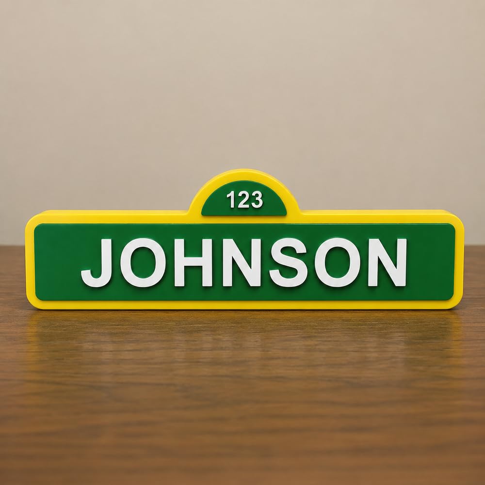 MOMO3D Custom Street Sign, Personalized Name Sign for Kids Birthday Party Decor – Street Sign 2, PLA, Street sign