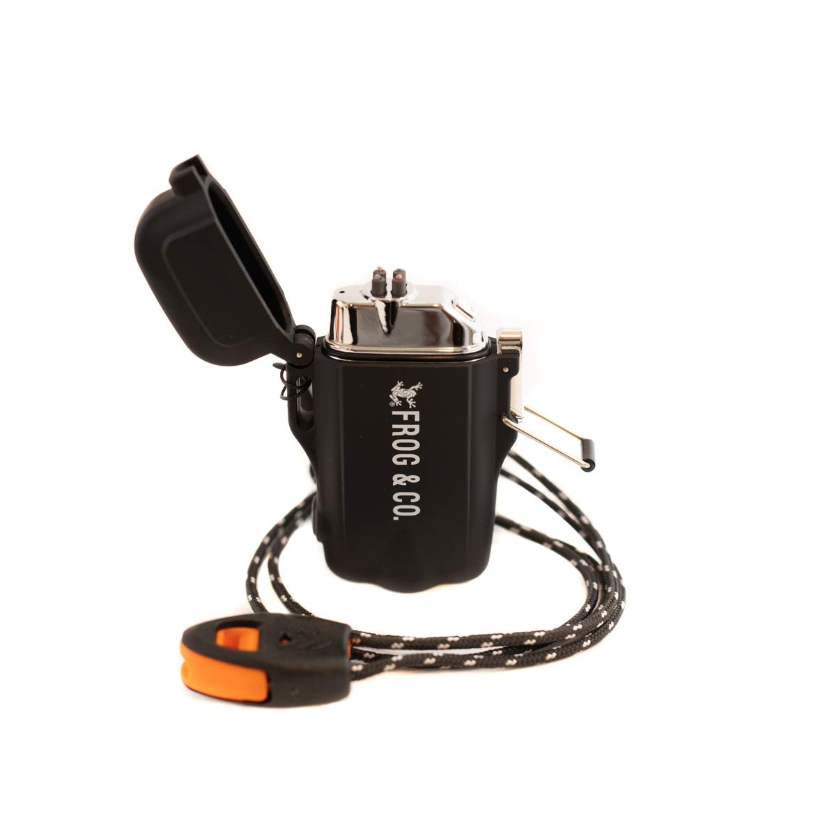 Survival Frog Tough Electric Lighter 2.0 - Waterproof & Windproof Lighters - Flameless Top-Facing Dual Arc Plasma, USB R