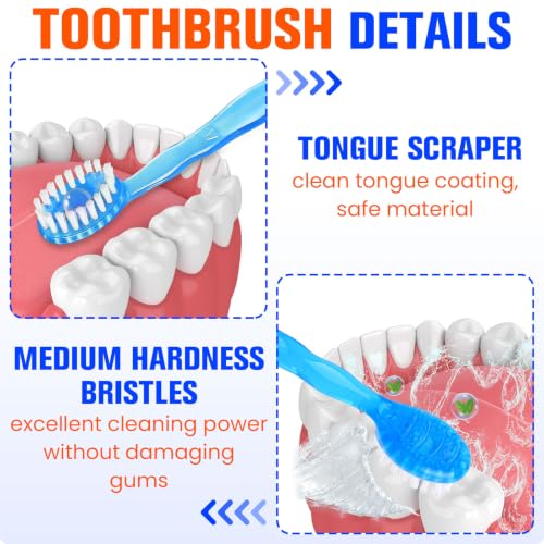 36 Pack 5-in-1 Mini Disposable Toothbrush, WaterlessToothbrushes - Product Imagery