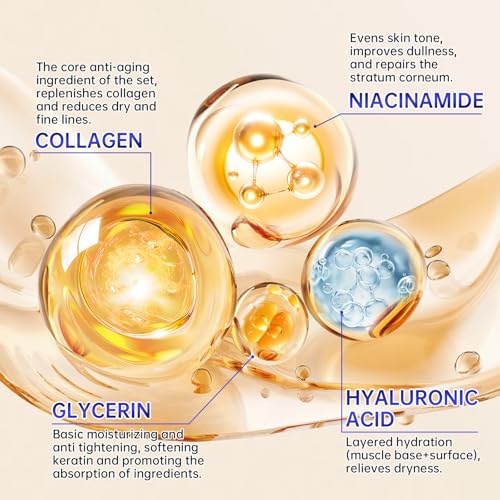Collagen Skin Care Set - 7PCS Moisturizing Skin Care Set Reduce - Product Imagery