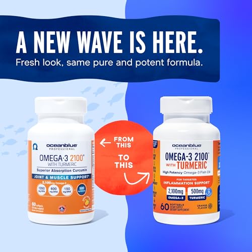 Oceanblue Omega-3 2100 with Turmeric - 60 Softgels (30 Servings) - Product Imagery
