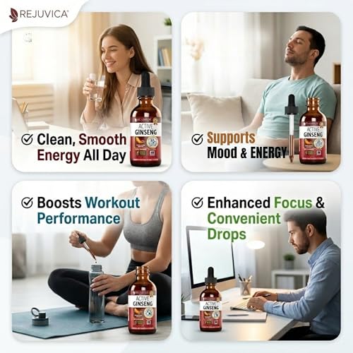 Korean Red Panax Ginseng Liquid Drops - Energy Vitality Support - Product Imagery