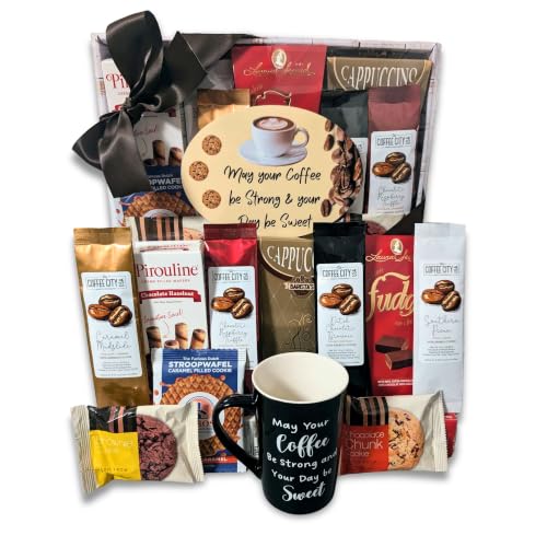Coffee Gift Basket with Mug Gourmet Coffe Chocolate Cookies - Gifts Arranged Official Imagery - 1