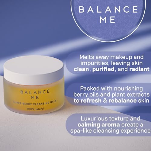 Balance Me Super Berry Face Cleansing Balm, Hydrating Makeup - Product Imagery
