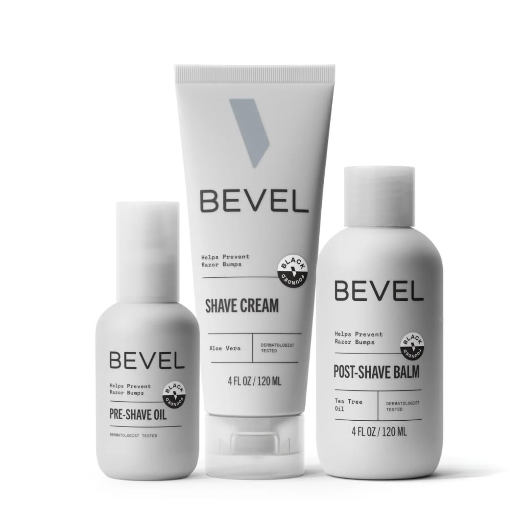 Bevel Shaving Kit for Men, Includes Pre Shave Oil and Shaving Cream