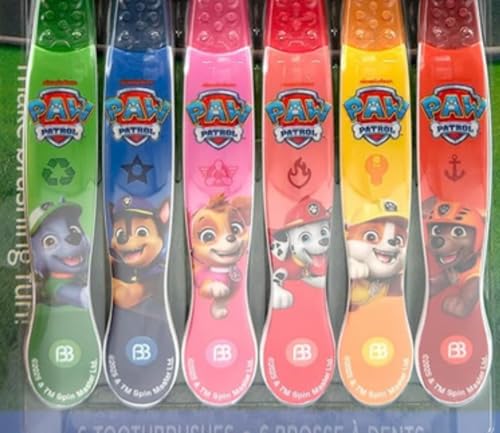 Brush Buddies Paw Patrol Kids Toothbrush Set of 6 Pack Soft - Product Imagery