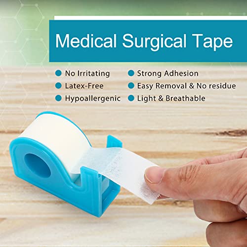 LotFancy Paper Medical Tape, 12 Rolls 1inch x 10Yards, Surgical - Product Imagery