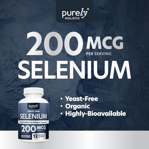 Selenium 200mcg Capsules, 1 Year Supply, Yeast-Free - Product Imagery