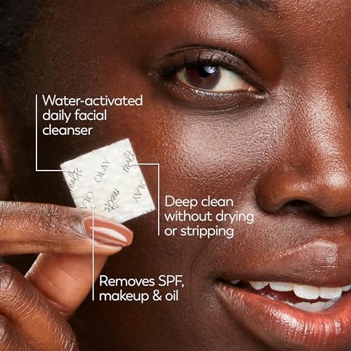Olay Face Wash, Hyaluronic Acid Cleansing Melts, Fragrance-Free, - Product Imagery