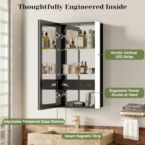 ACEMIRO 20x32 Inch Lighted Medicine Cabinet, Modern Bathroom - Product Imagery