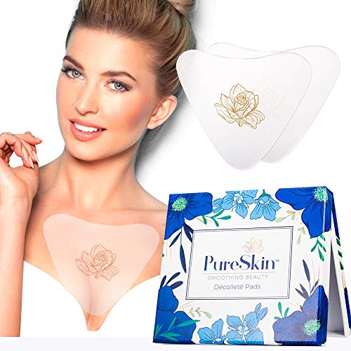 PureSkin SMOOTHING BEAUTY PureSkin Chest Wrinkle Patches – 4 Pack (60-Day Supply) – Silicone Chest Wrinkle Pads for Déco