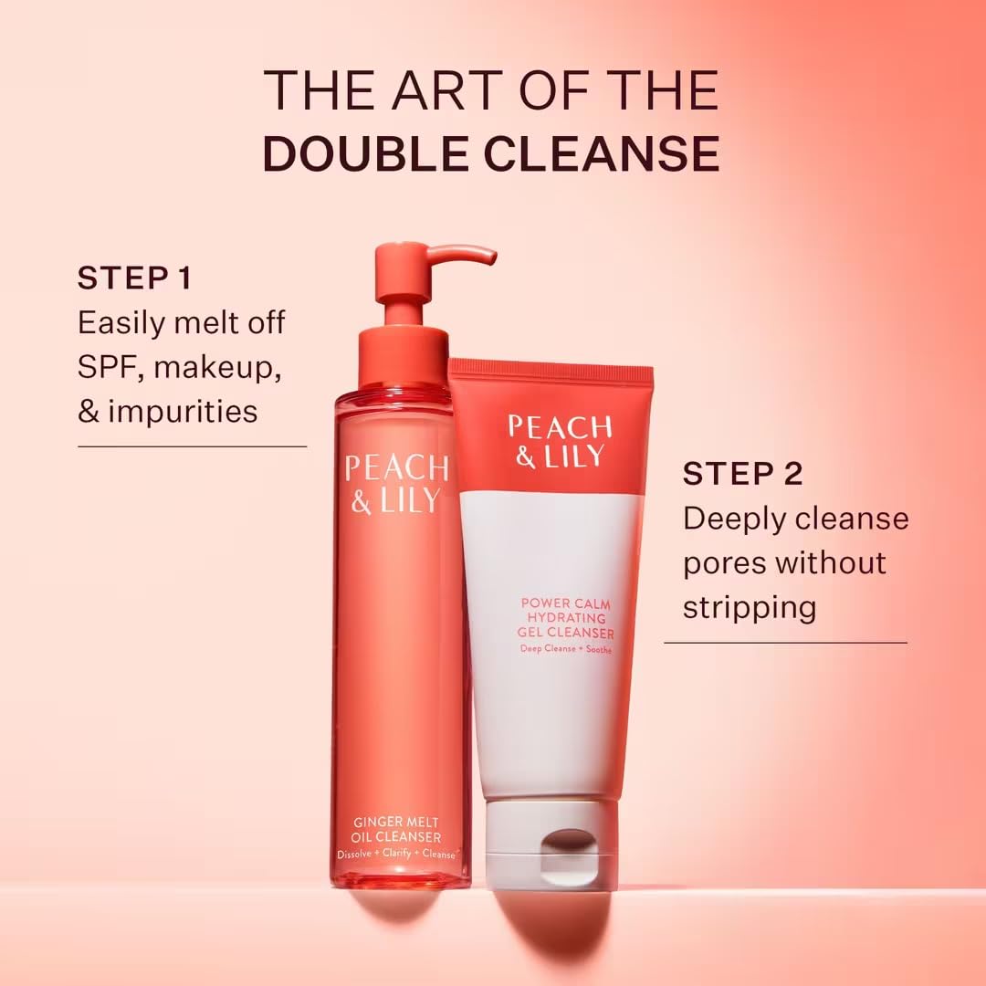 Peach & Lily - Power Calm Hydrating Gel Cleanser (3.38 oz) - Face Wash & Facial Cleanser - Light Makeup Remover - Chamom