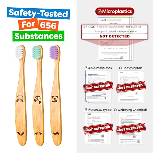 Dr. Noah Microplastic-Free Bamboo Baby Toothbrush, Dentist - Product Imagery