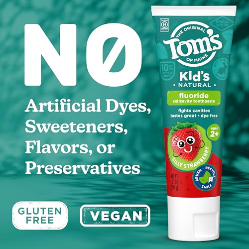 Tom's of Maine Natural Kids Fluoride Toothpaste, Strawberry, 3 - Product Imagery
