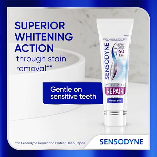 Sensodyne Clinical Repair Whiten & Shine Toothpaste, 2.3 oz - Product Imagery