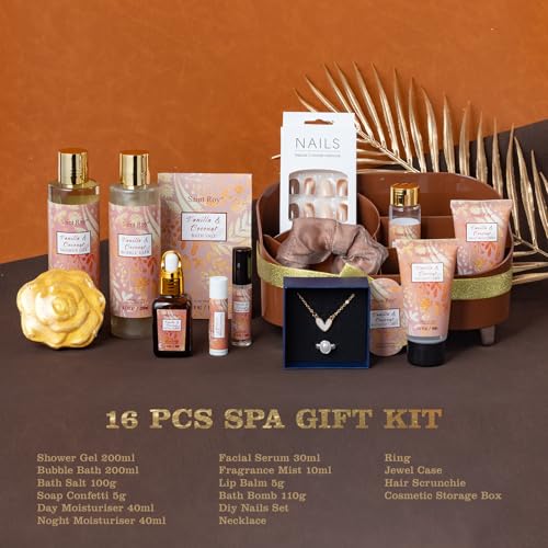 Spa Gift Basket for Women, Coconut Vanilla Bath and Body Set - Product Imagery