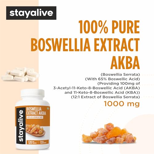 STAY ALIVE Boswellia Serrata Extract Capsules 1000mg with AKBA - Product Imagery