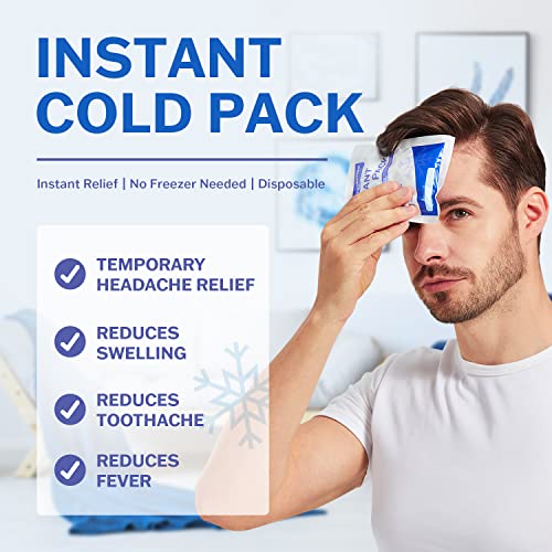 50 Pack Instant Ice Packs for Injuries, Disposable Instant Cold - Product Imagery