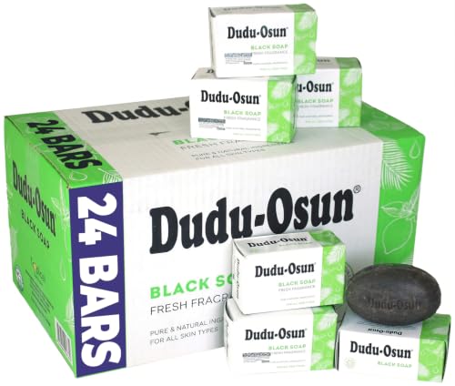 Tropical Naturals Dudu-Osun African Black Soap 5.3oz x 24 BARS - Bulk Pack, Authentic Black Soap with Shea Butter, Honey