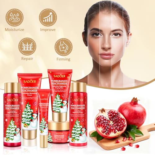 Gifts for Women 6 Pcs Skin Care Set Pomegranate Moisturize - Product Imagery