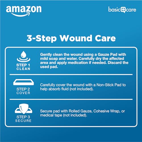 Amazon Basic Care Gauze Pads, 4x4" Sterile Medical Wound - Product Imagery