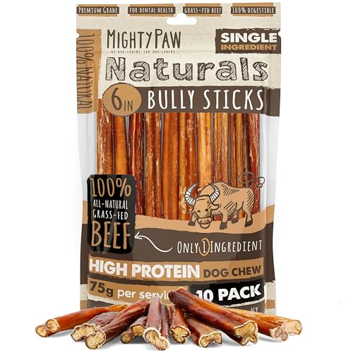 Mighty Paw Naturals Bully Sticks for Small, Medium & Large Dogs, - Product Imagery