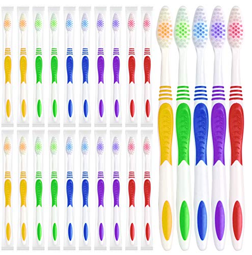EcoFox Bulk Toothbrushes 25 Pack | Individually Wrapped Travel - Product Imagery