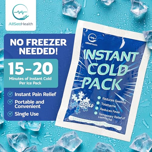 50 Pack Instant Ice Packs for Injuries, Disposable First Aid - Product Imagery