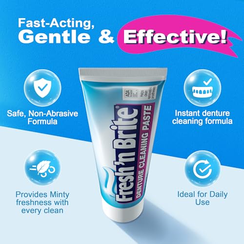 Fresh 'n Brite Denture Cleaner Paste, ADA Accepted Dual Action - Product Imagery