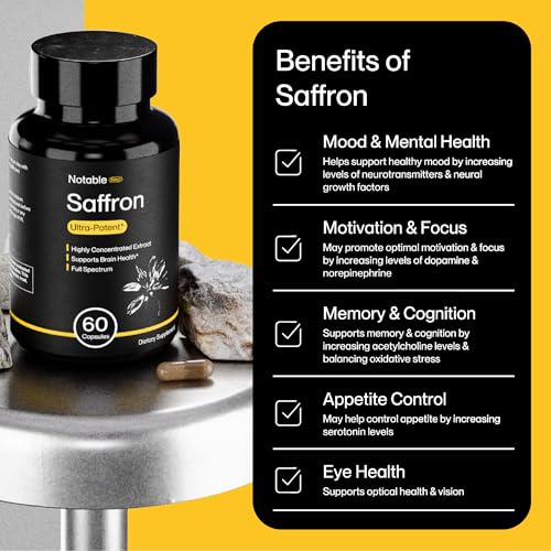 Notable Ultra-Potent Saffron Extract Capsules | 30mg | 20% - Product Imagery