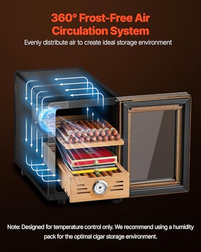 VEVOR Electric Humidor, 16L, 100 Counts Electric Cigar Humidor - Product Imagery