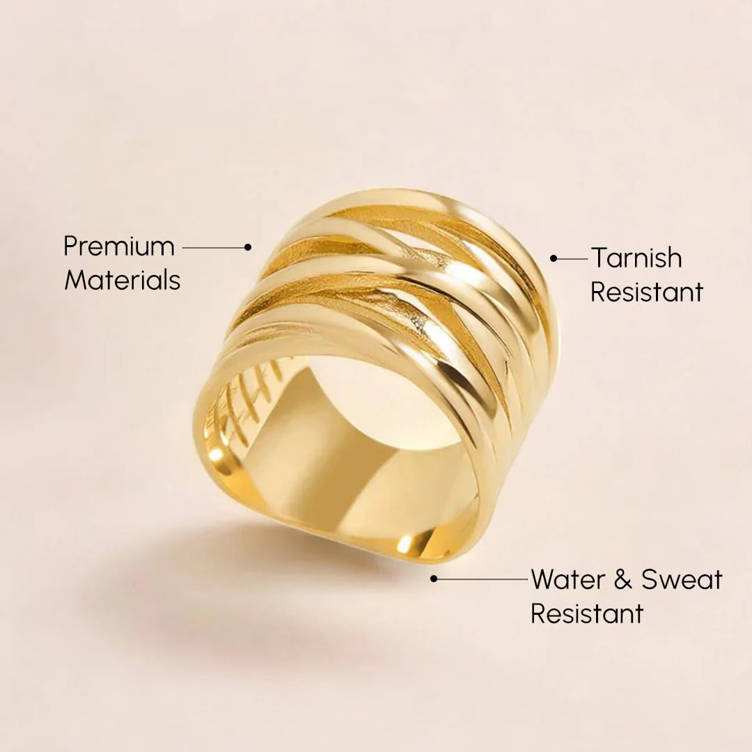 Mint & Lily Wire Wrap Statement Ring for Women, Stainless Steel Tarnish Free, Elegant Jewelry Gift for Women – full view