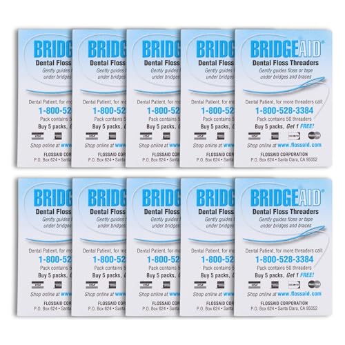 FLOSSAID BridgeAid Threaders 2 Packs of 50 (100 Threaders) - Product Imagery