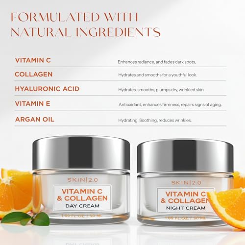 Skin 2.0 Vitamin C & Collagen Face Moisturizer – Anti Aging Day - Product Imagery