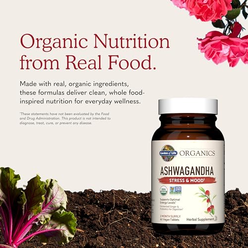 Garden of Life Organic Ashwagandha with Probiotics & Ginger, 60 - Product Imagery