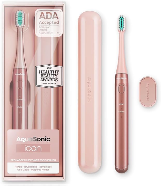Aquasonic Icon ADA-Accepted Rechargeable Toothbrush | Magnetic - Product Imagery