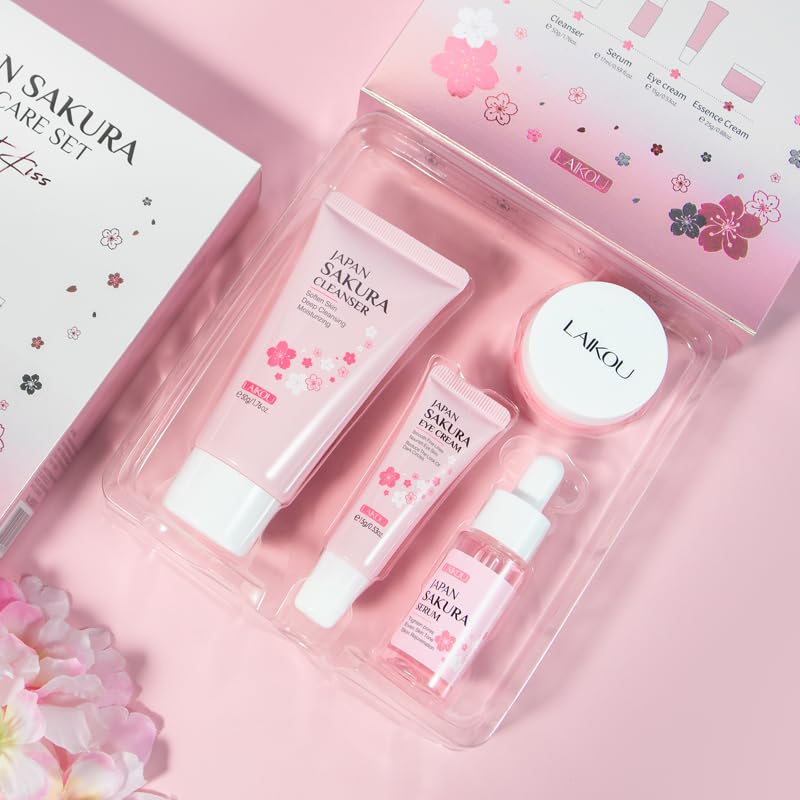 LAIKOU Skin Care Set JAPAN SAKURA Beauty Gift Sets Skin Care Kit - Product Imagery