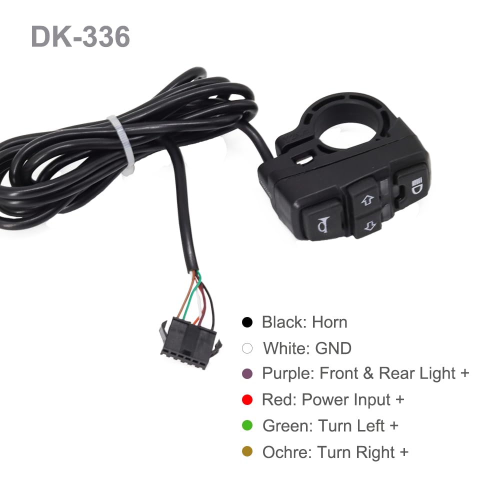 Onature 36V 48V Ebike Light Kit, Electric Bike Headlight with Horn, Ebike Tail Light with Turn Signal, Fits Rear Rack Mo
