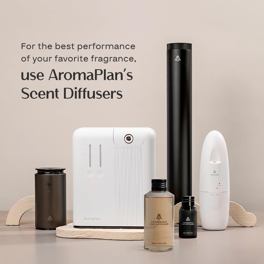 AromaPlan Vanilla Birch diffuser oil 5 oz 2-pack, essential oil set with vanilla and birch scent, in clear bottles with labels.